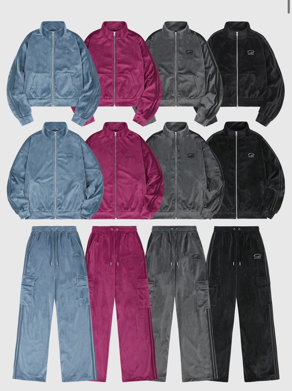 [오드스튜디오] 벨루어 스포티 트랙 셋업 (indie blue) 상품이미지1