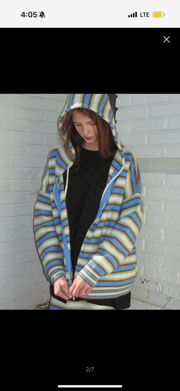 RONRON 론론 멀티 캔디 니트 후드집업 상품이미지1