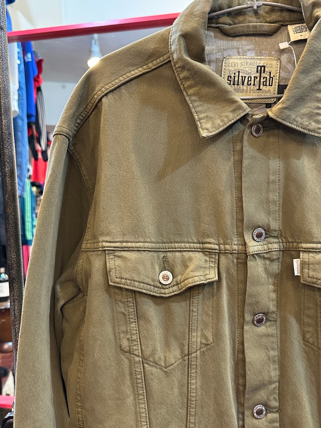 리바이스 실버탭 라인 데님 자켓 카키 M 상품이미지3