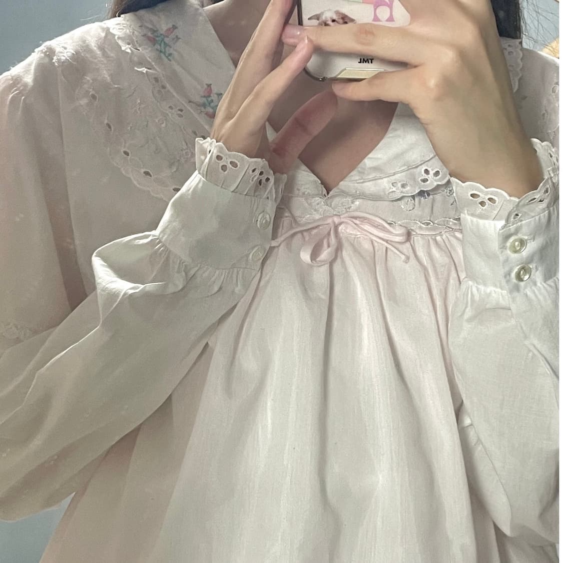 몬니빈티지 일본빈티지 레이스자수블라우스 상품이미지5