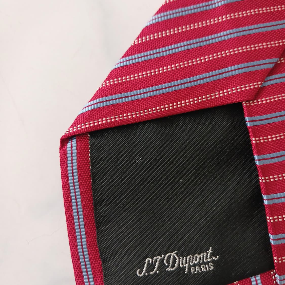 에스 티 듀퐁 실크 레드 스트라이프 넥타이 8.9cm A등급 A19529 상품이미지9