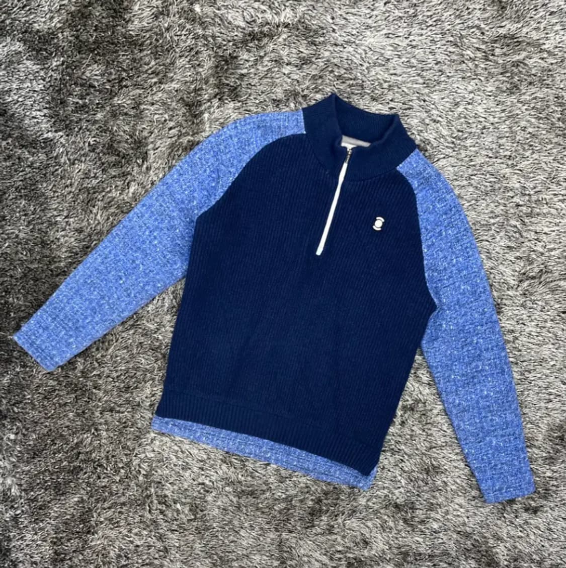 와이드앵글 남성 골프 울 100% 방풍 반집업 (100) 상품이미지1