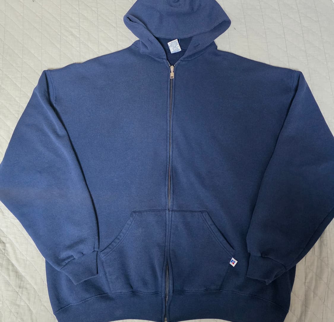[XXL] 90s 러셀 애슬레틱 후드집업 네이비 굿컨디션 ver.15 상품이미지1