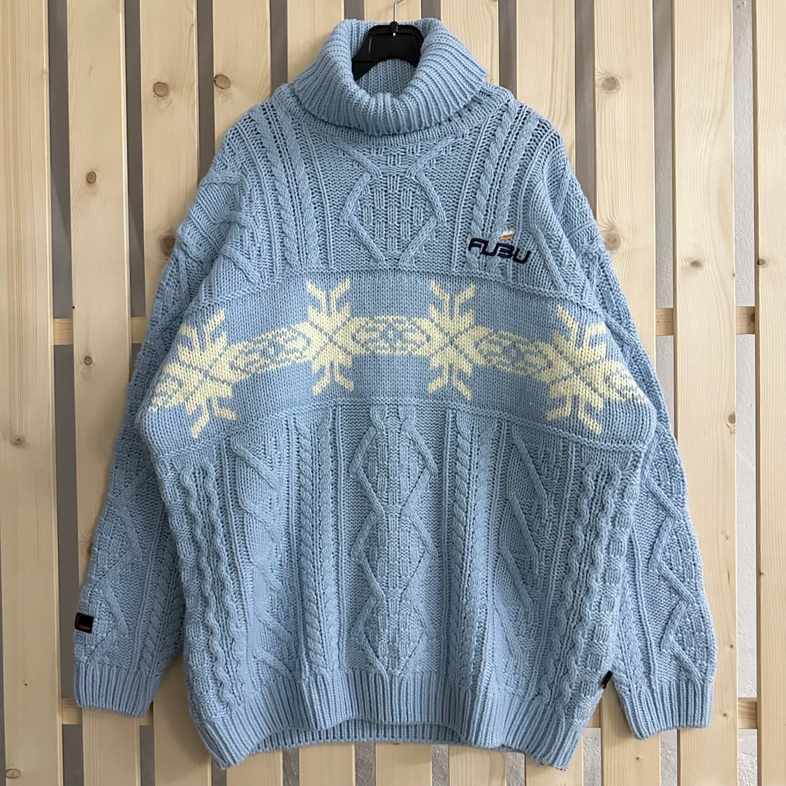(XL) FUBU 후부 푸부 노르딕 스카이블루 터틀넥 니트 상품이미지1
