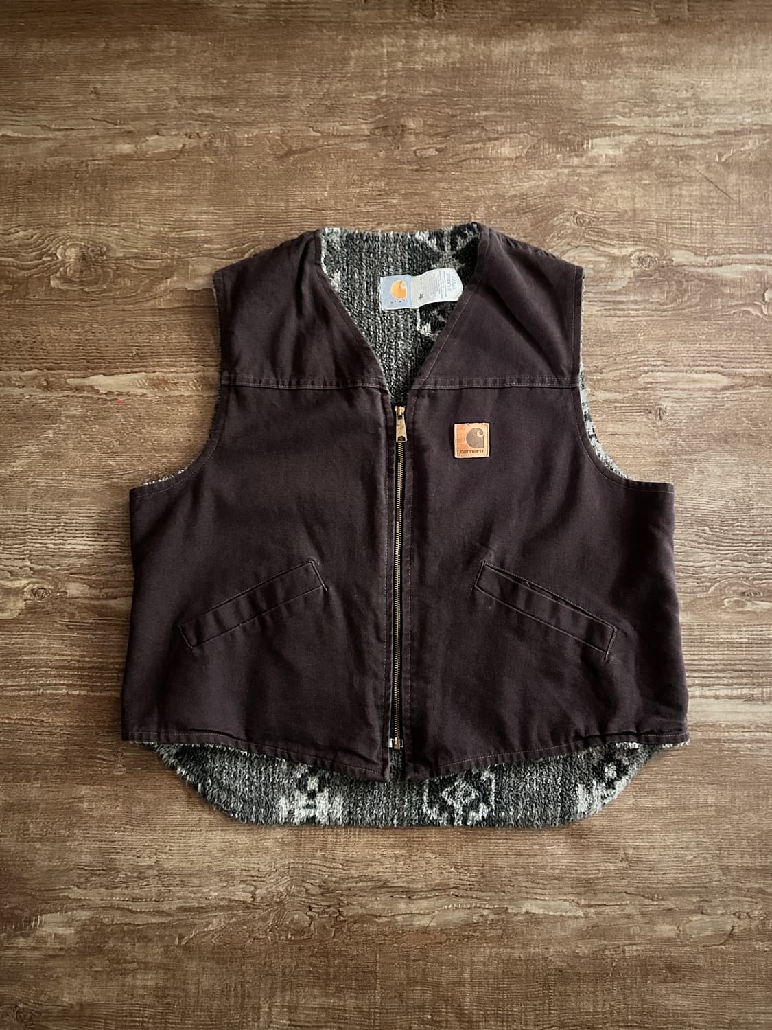 90s 칼하트 아즈텍 베스트 모카 브라운 VP173 XL USA🇺🇸 상품이미지1