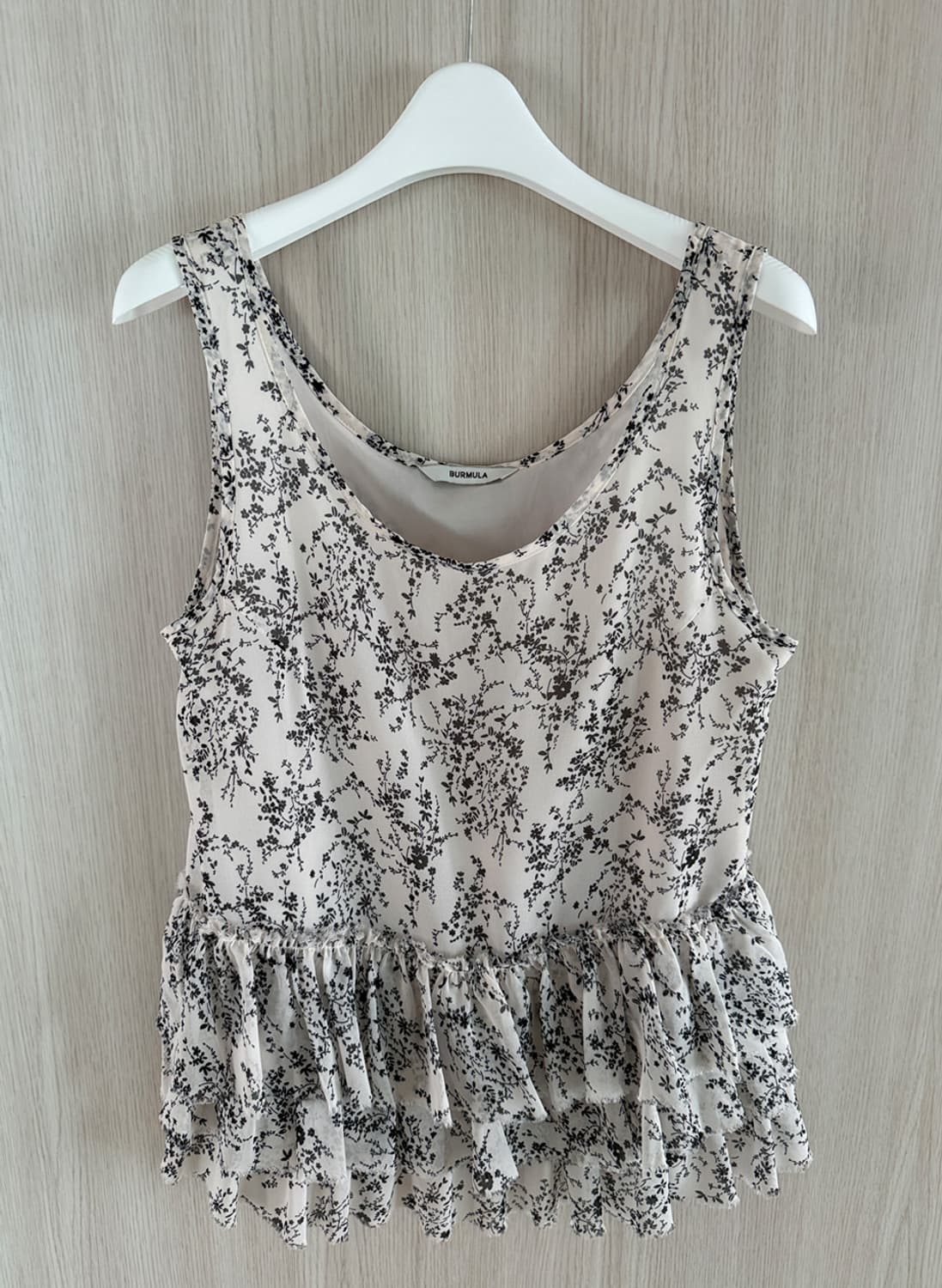 burmula 플라워 프릴 슬리브리스 상품이미지1