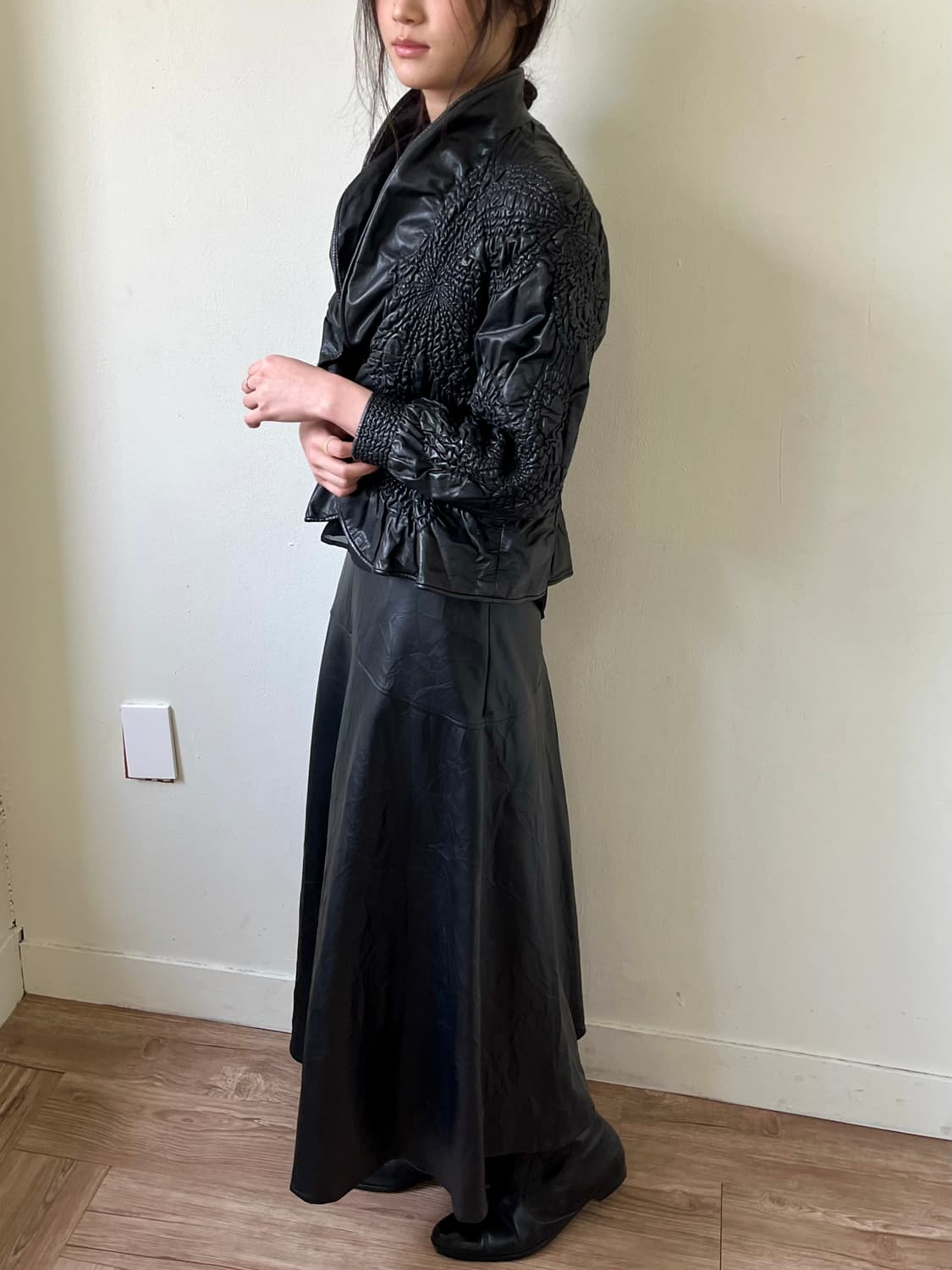 PARIENNE 버터플라이 레더 자켓 상품이미지5