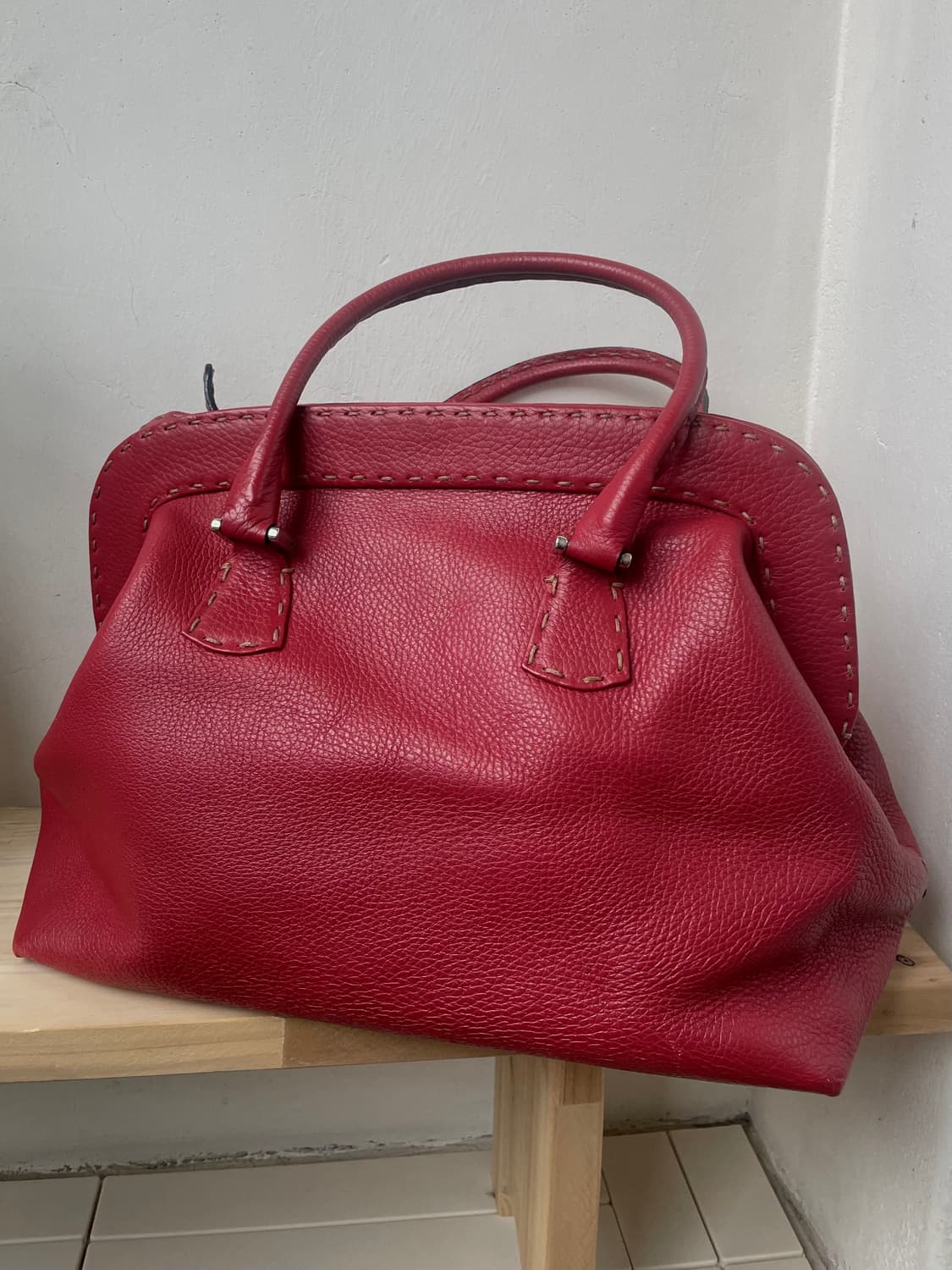 Marquesa Vintage Italian Red Leather Bag 상품이미지1