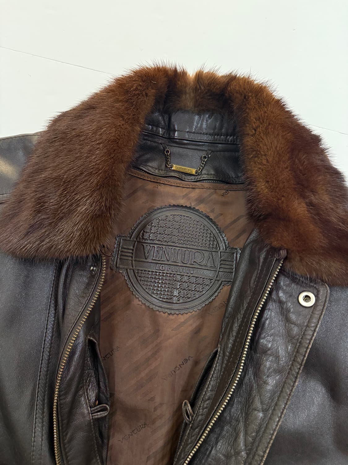 90s Ventura 양가죽 레더 봄버자켓 상품이미지5