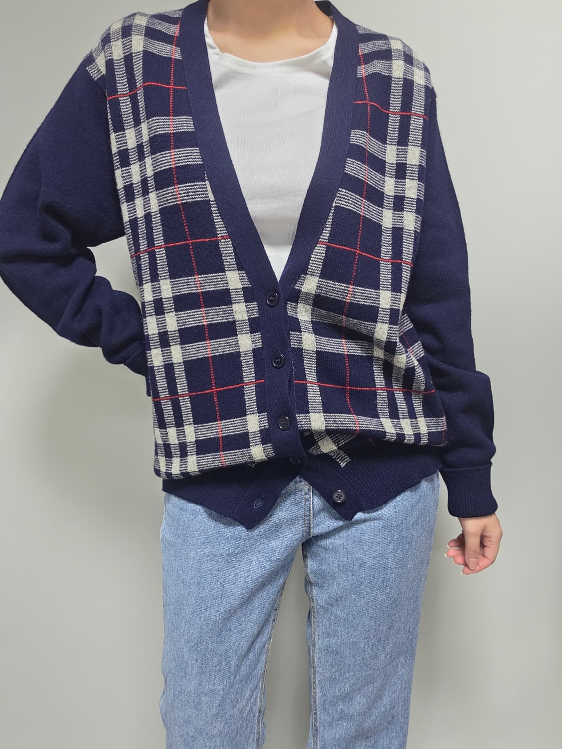 Burberrys / 네이비 노바체크 가디건 상품이미지5