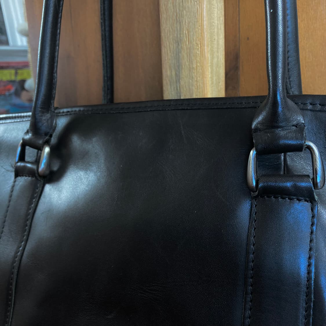 (os) 엘엘빈 레더 토트백 블랙 상품이미지2