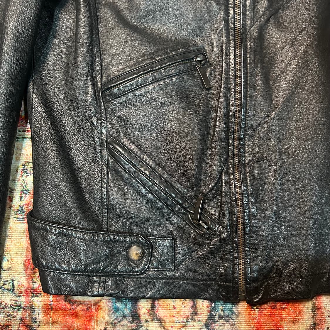 [L] 지스타 로우 싱글 레더자켓 상품이미지3