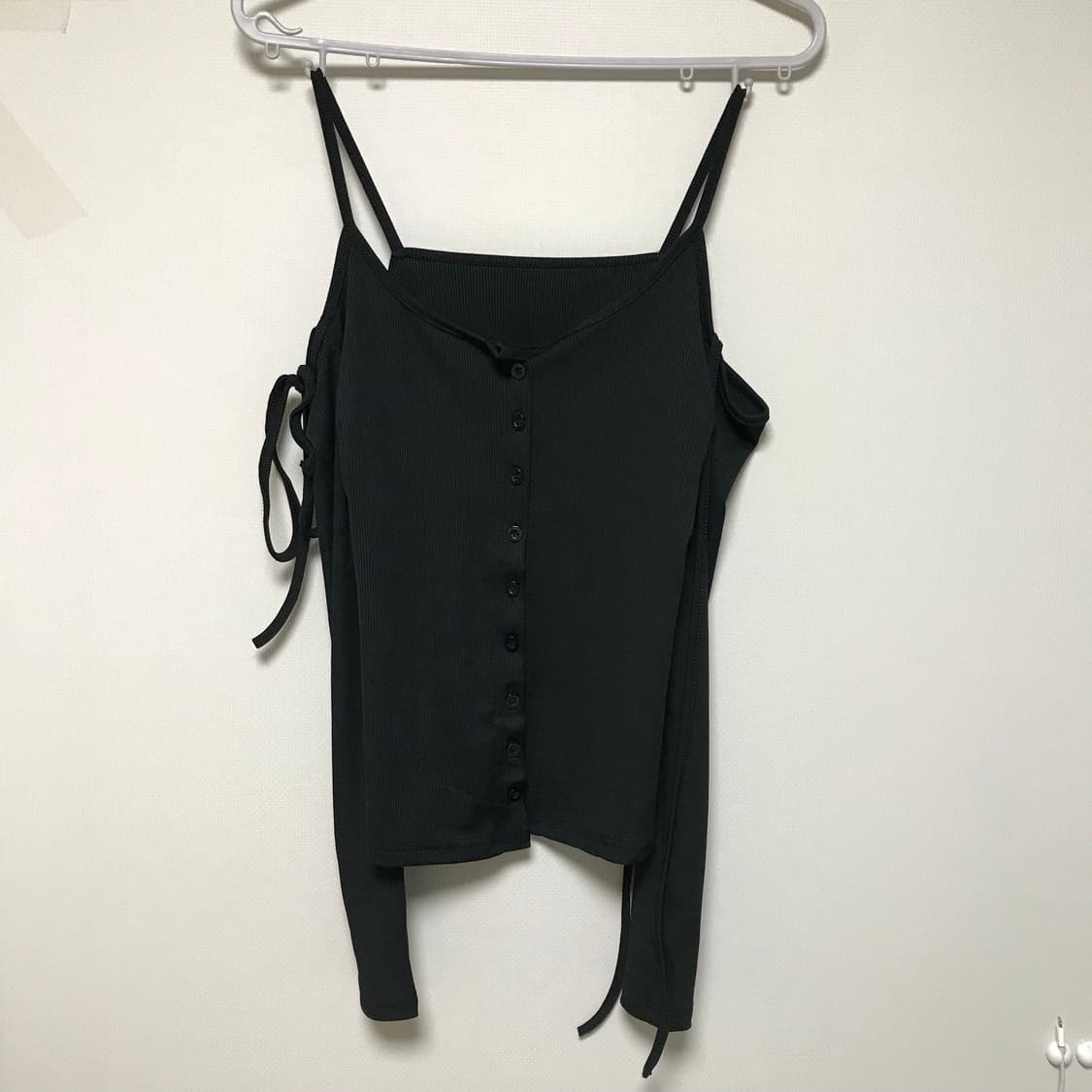 블랙 오프숄더 슬림핏 롱슬리브 상품이미지2