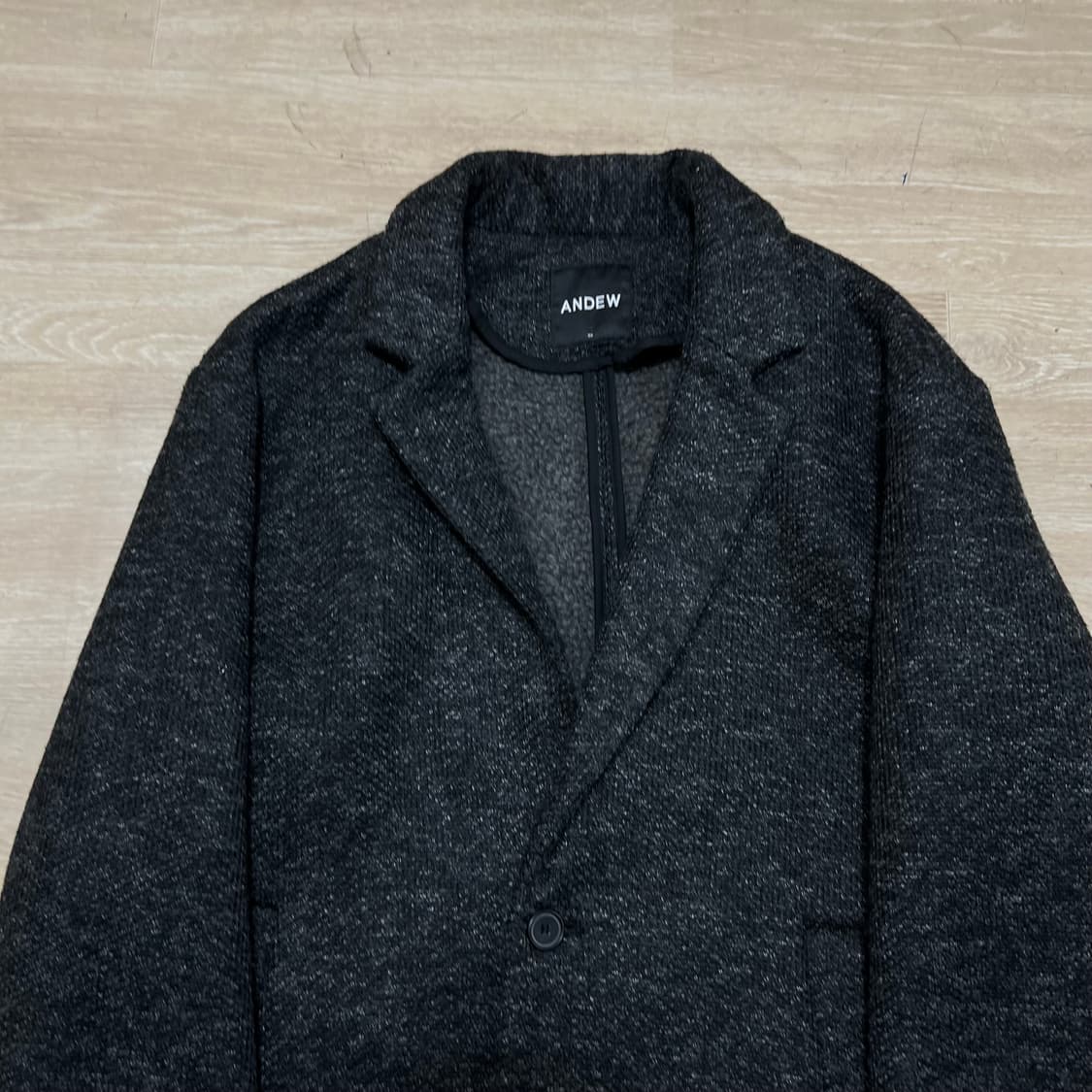 앤듀 클래식 헤링본 싱글 브레스티드 코트 [블랙] L/100 상품이미지2