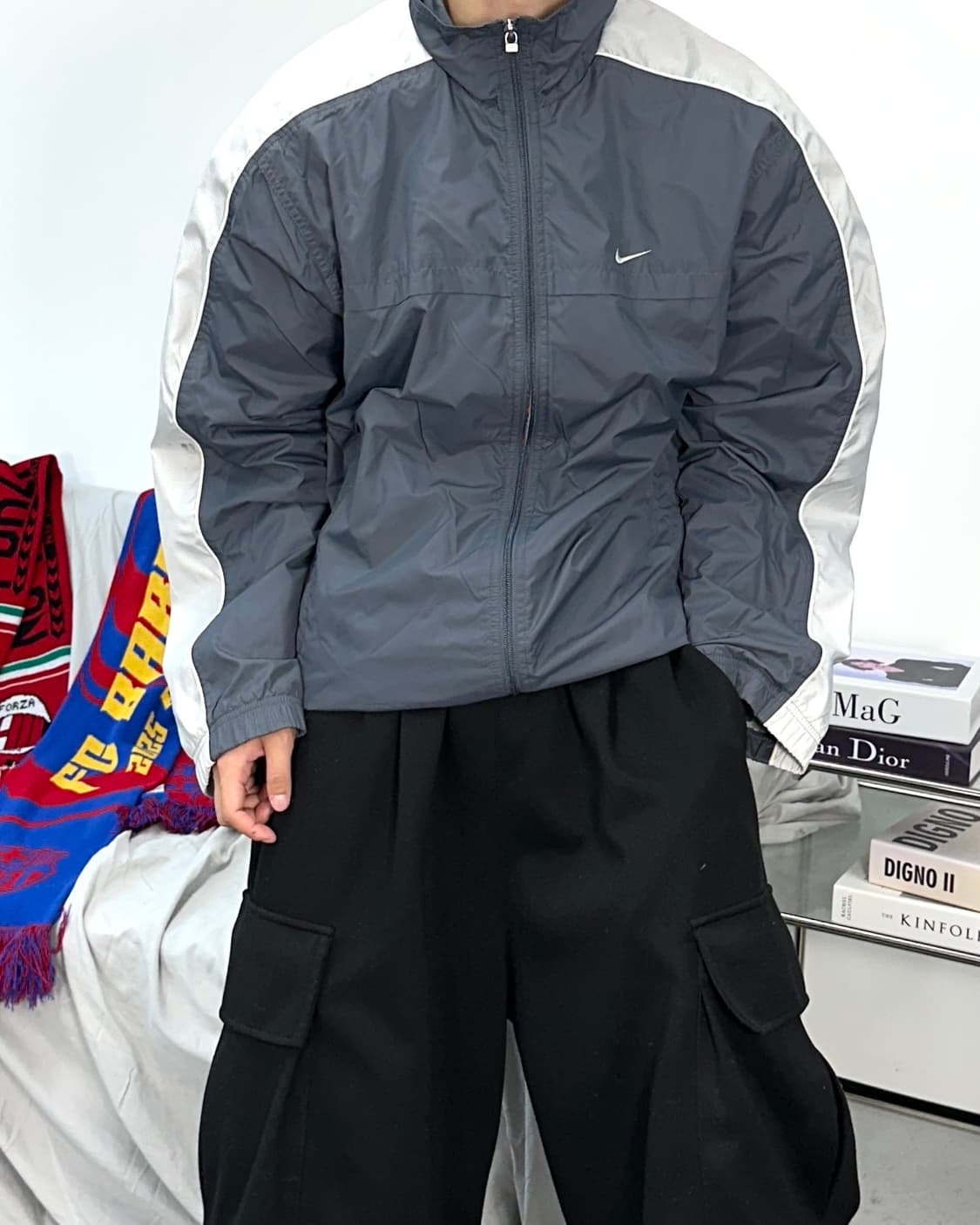 나이키 그레이 화이트 바람막이 S 상품이미지2