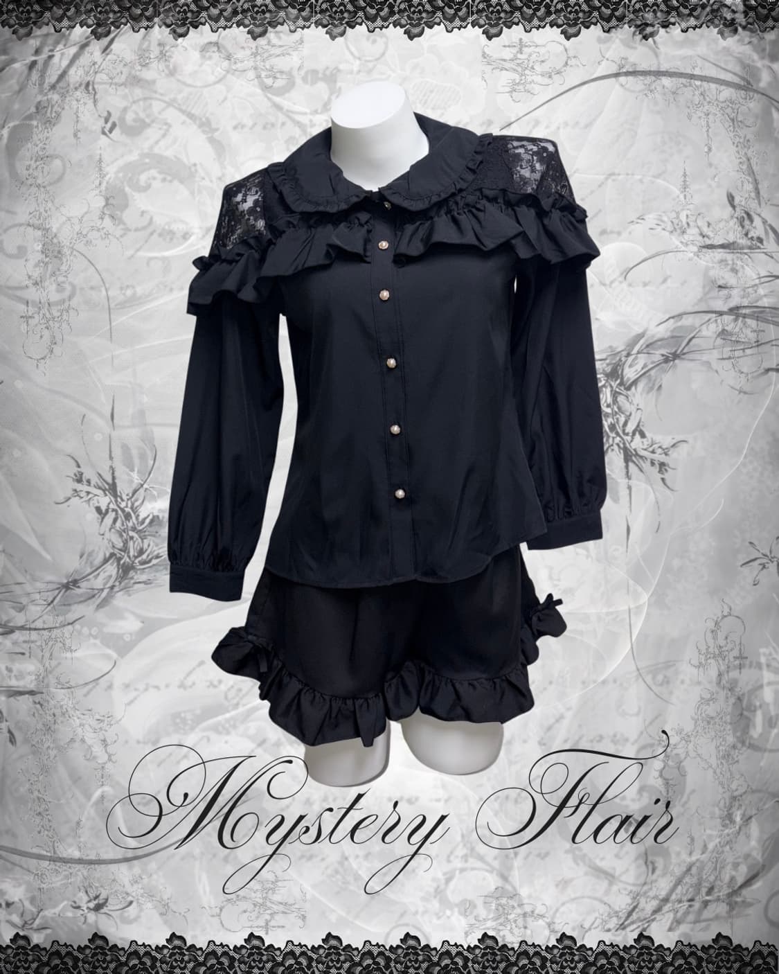 고스로리 고딕 블라우스 & 프릴팬츠 단품 구매 가능~ 상품이미지2