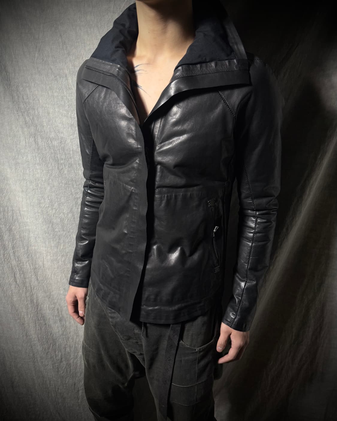 ISAAC SELLAM Down Leather Jacket 상품이미지3