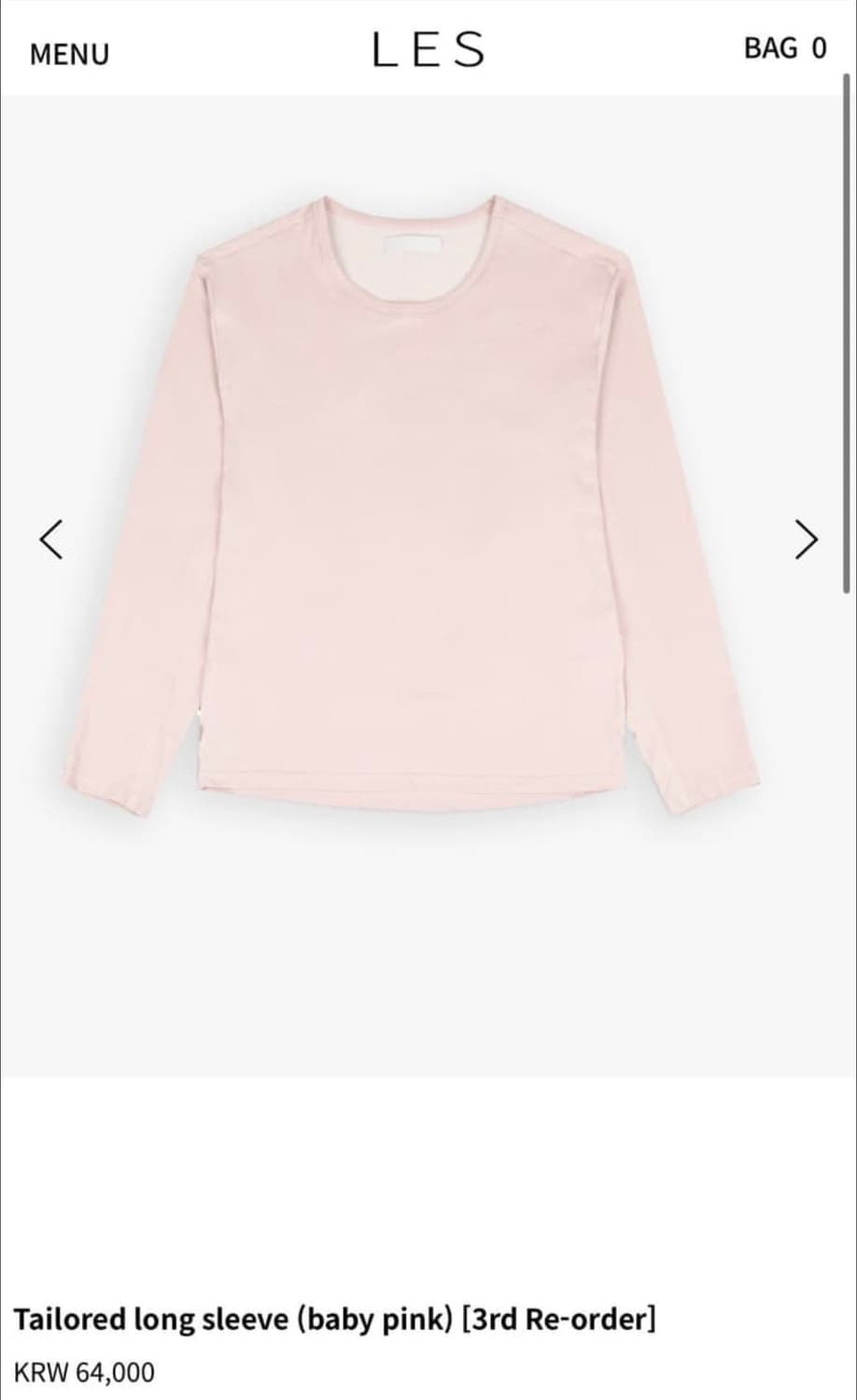 Les longsleeve 베이비 핑크 1 상품이미지1