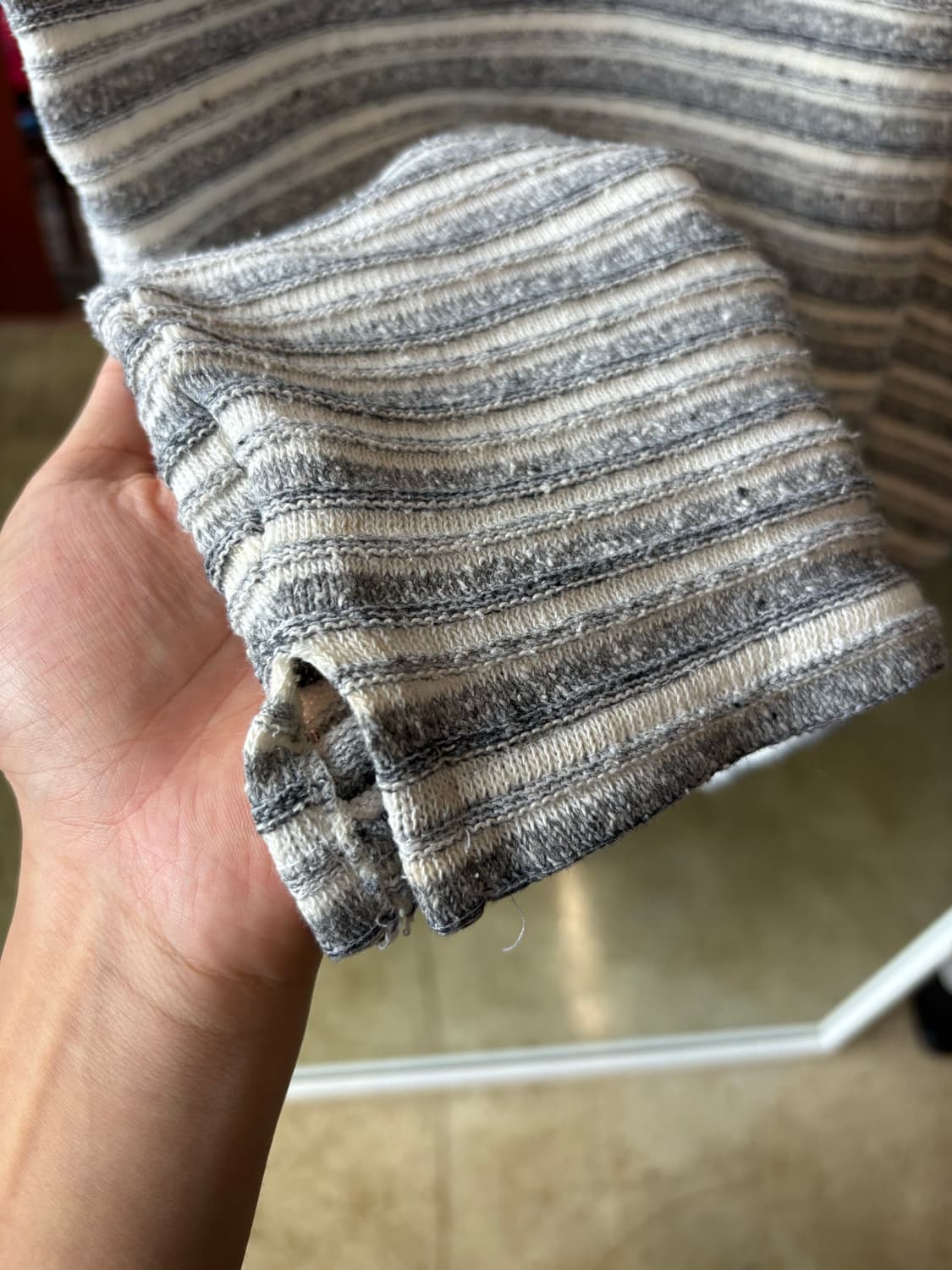 Stripe terry Henley Neck 상품이미지5