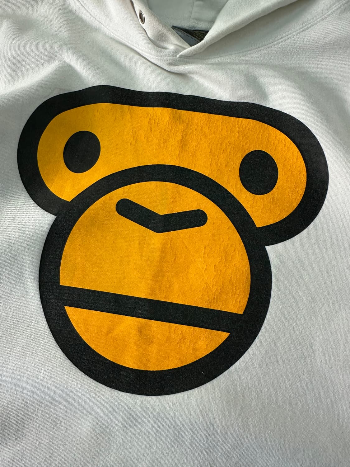 100 베이프 올드스쿨 베이비 마일로 화이트 후드티 상품이미지2