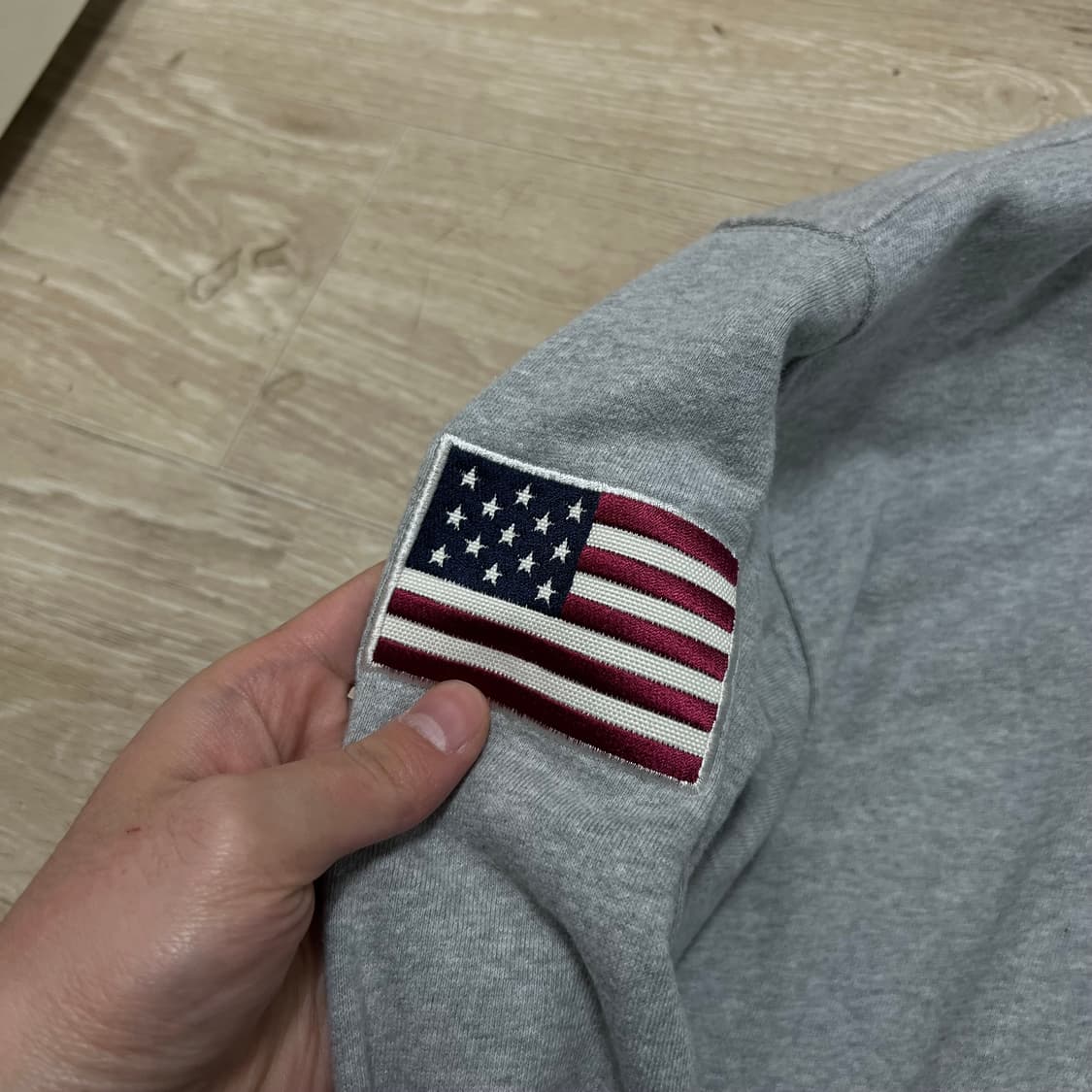 세인트페인 성조기 국기 패치 코튼 스타디움 자켓 [그레이] L/100 상품이미지5