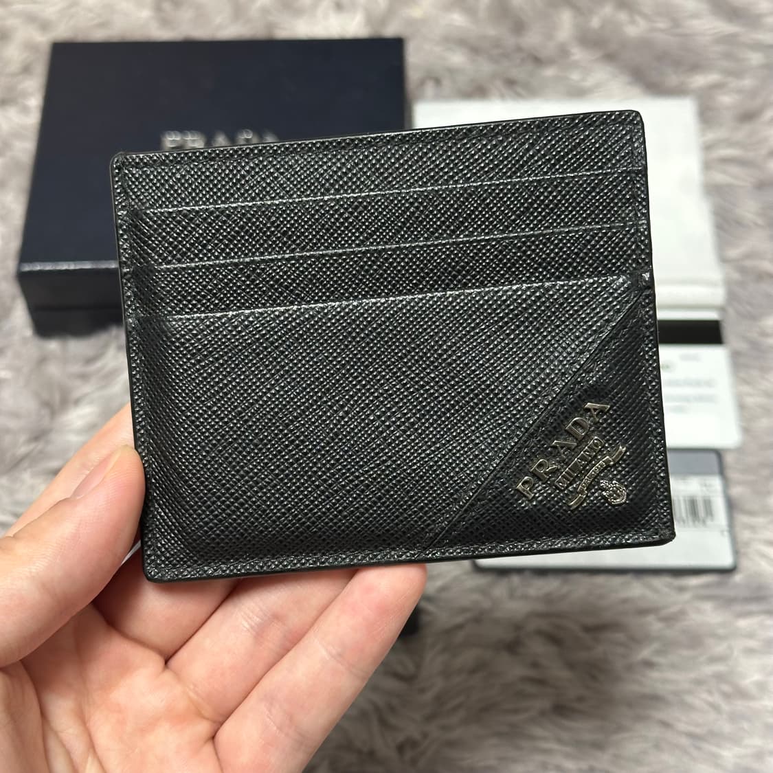 [풀구성] 프라다 사피아노 카드지갑 블랙 상품이미지1