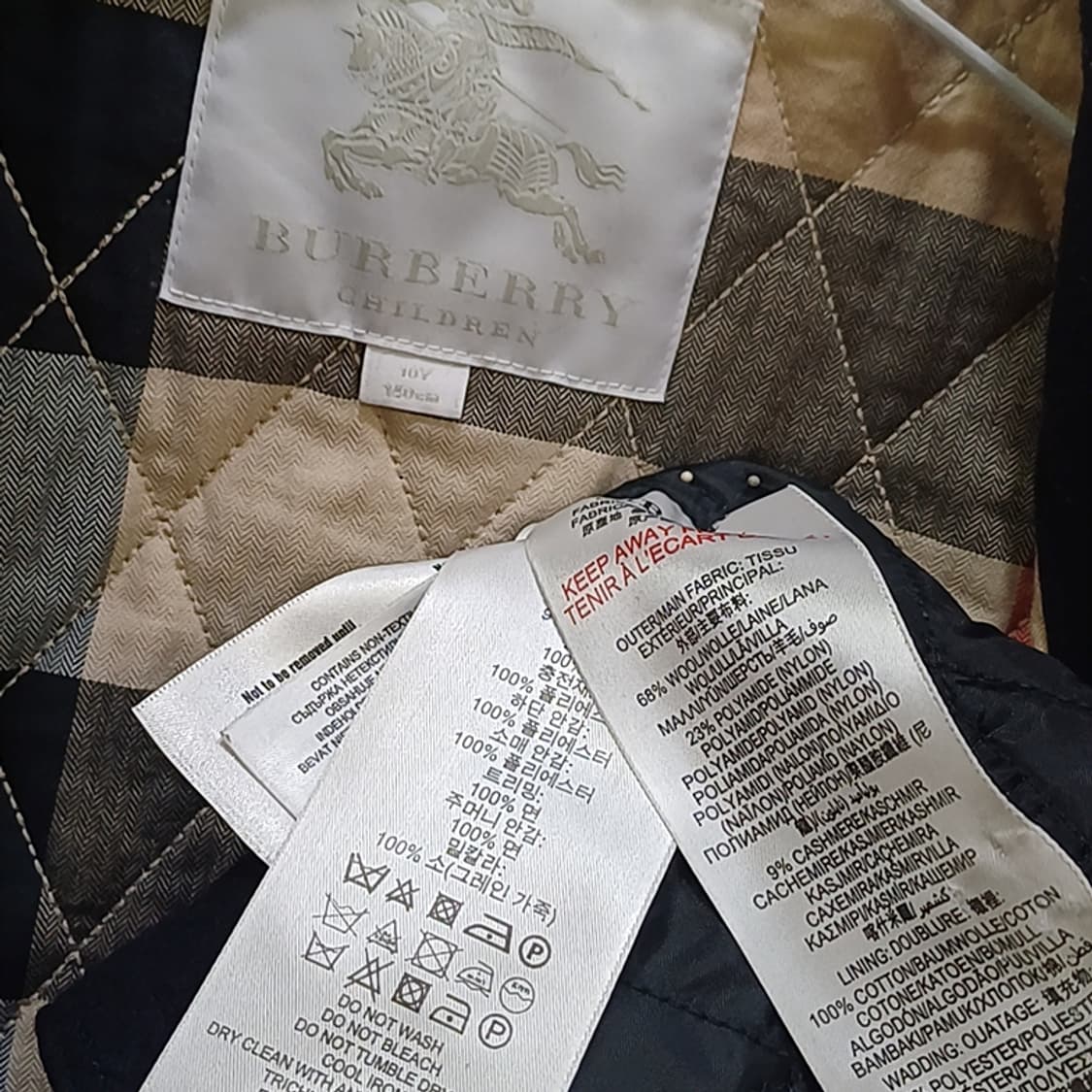 국내 버버리 칠드런 캐시미어 울 모직 코트 키즈 아동 140 사랑봉봉 상품이미지7