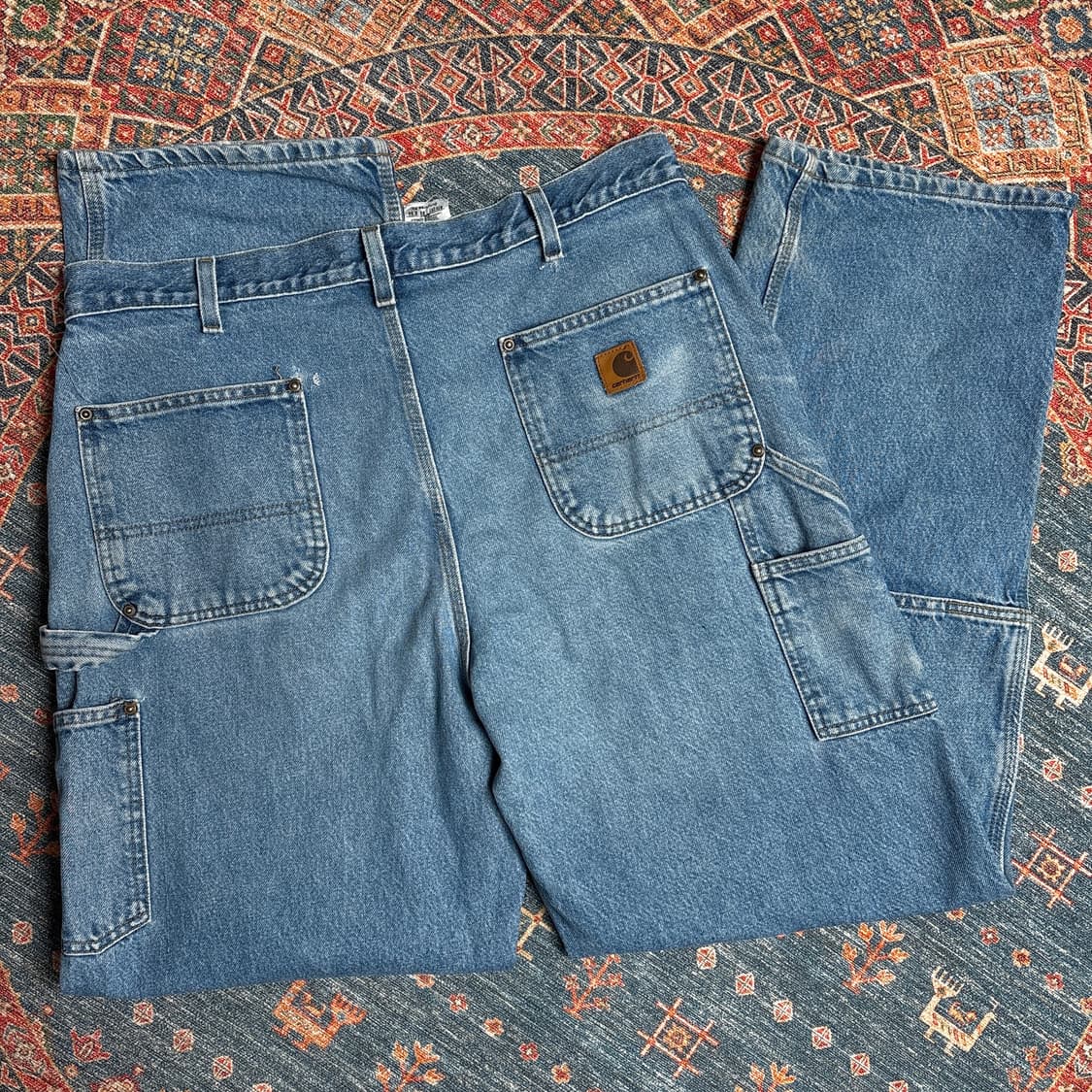 칼하트 더블니 가죽탭 데님팬츠 상품이미지4