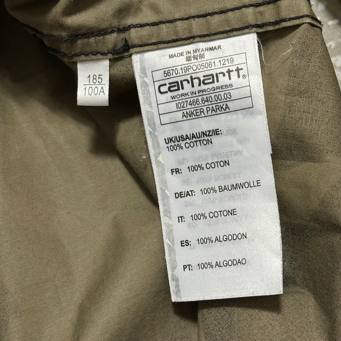 칼하트WIP 카모플라쥬 앤커 파카 상품이미지7