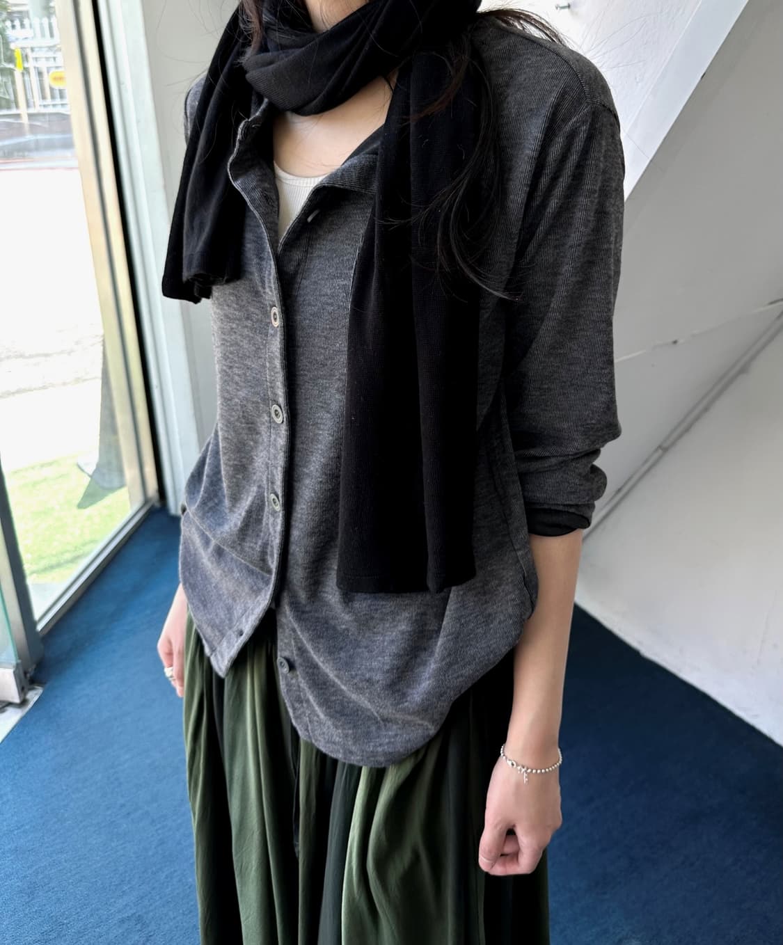 High gauge poly rayon L/S cardigan 상품이미지7