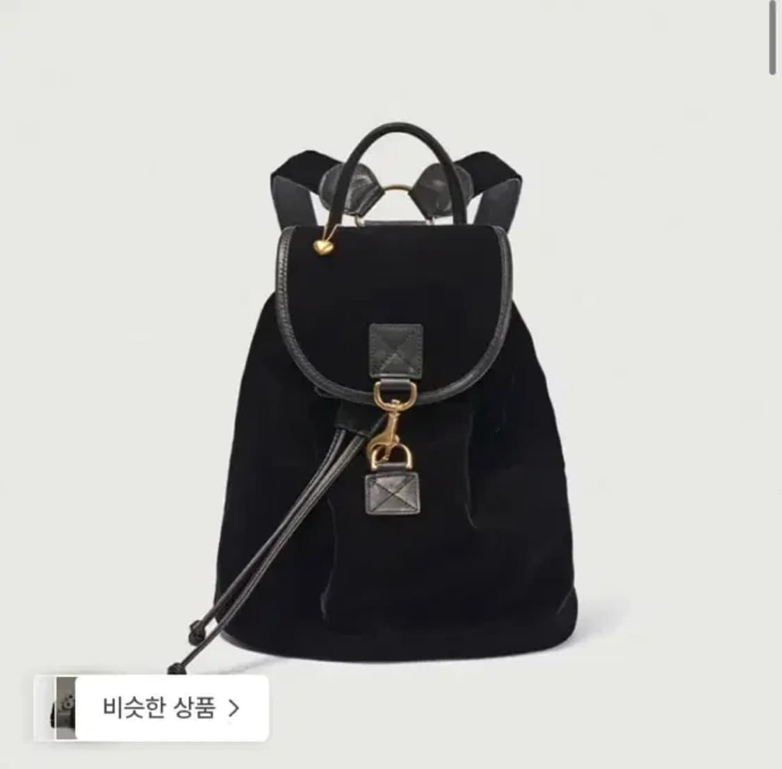 더바넷 벨벳 미니 백팩 블랙 상품이미지1