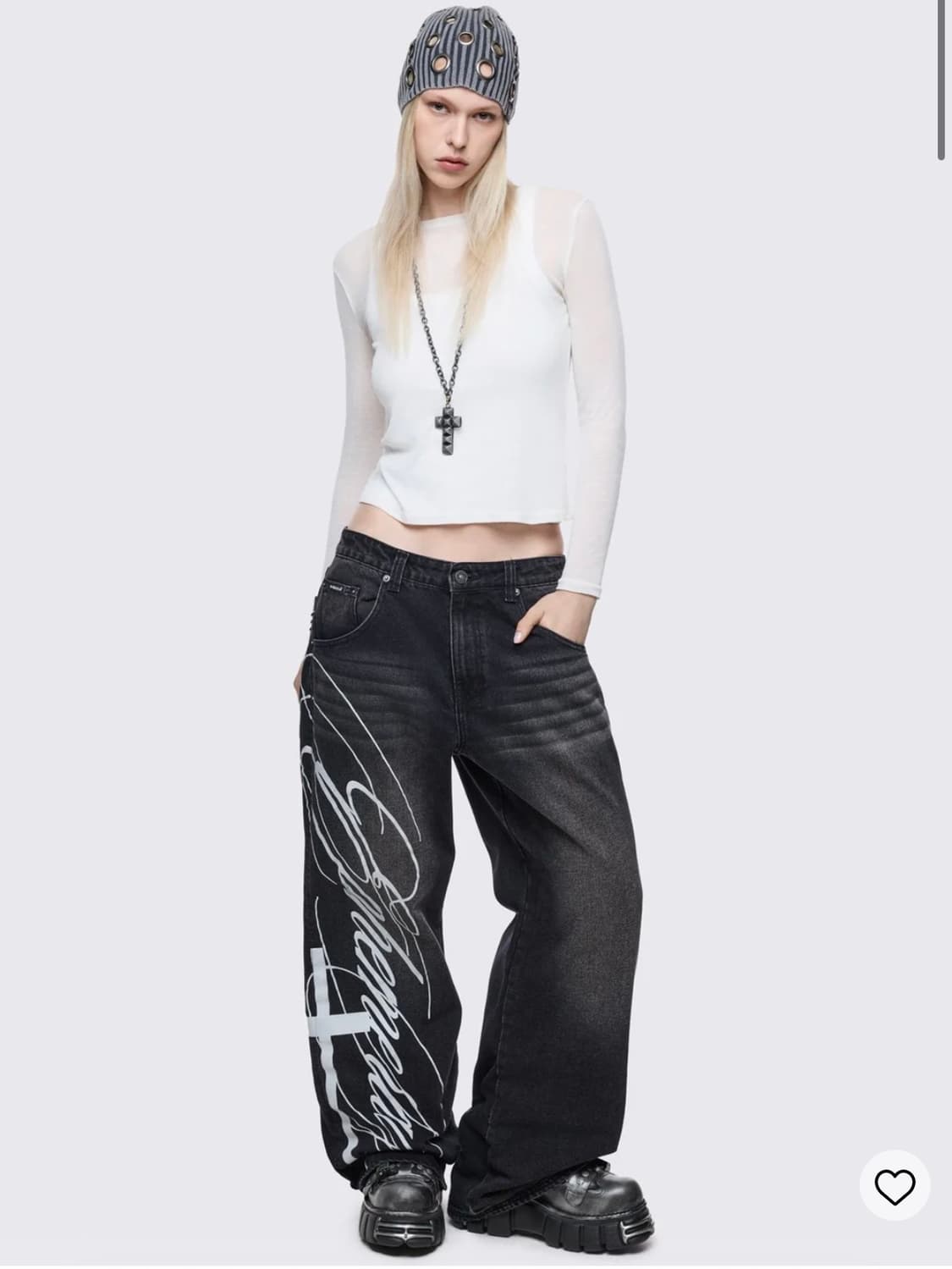 Minga london 그래픽 배기 데님 팬츠 상품이미지3