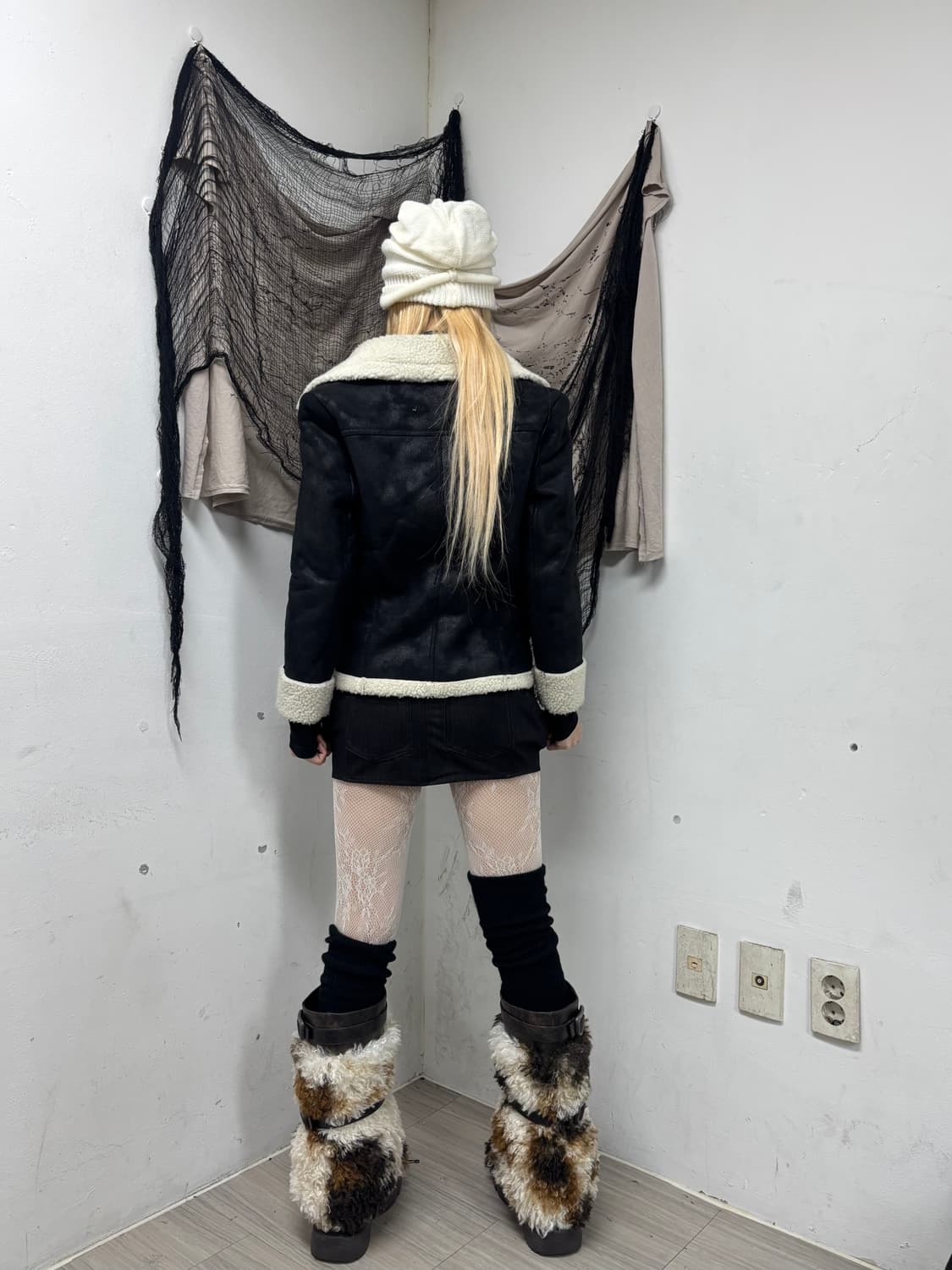 Black Bleach Wash Neck Buckle Chic Musta 상품이미지9