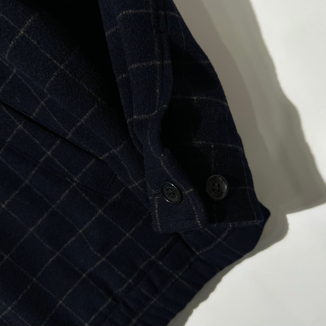 입생로랑 울 체크 블루종 자켓 네이비 상품이미지5