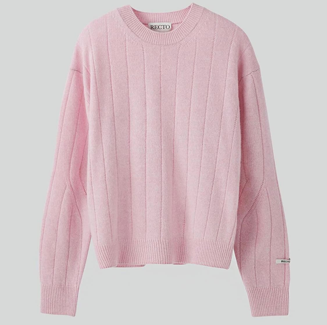 렉토 / 맨즈 러블리 라운드 넥 니트 (핑크) / M 상품이미지2