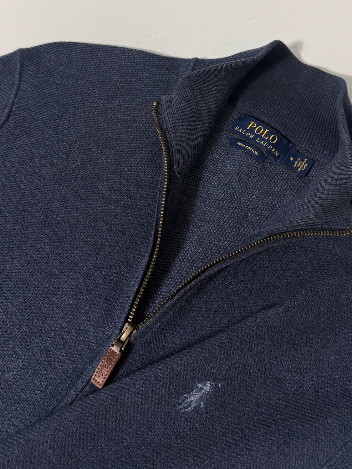 폴로 랄프로렌 루즈핏 신형라벨 인디고 블루 피마 코튼 니트 집업 상품이미지3