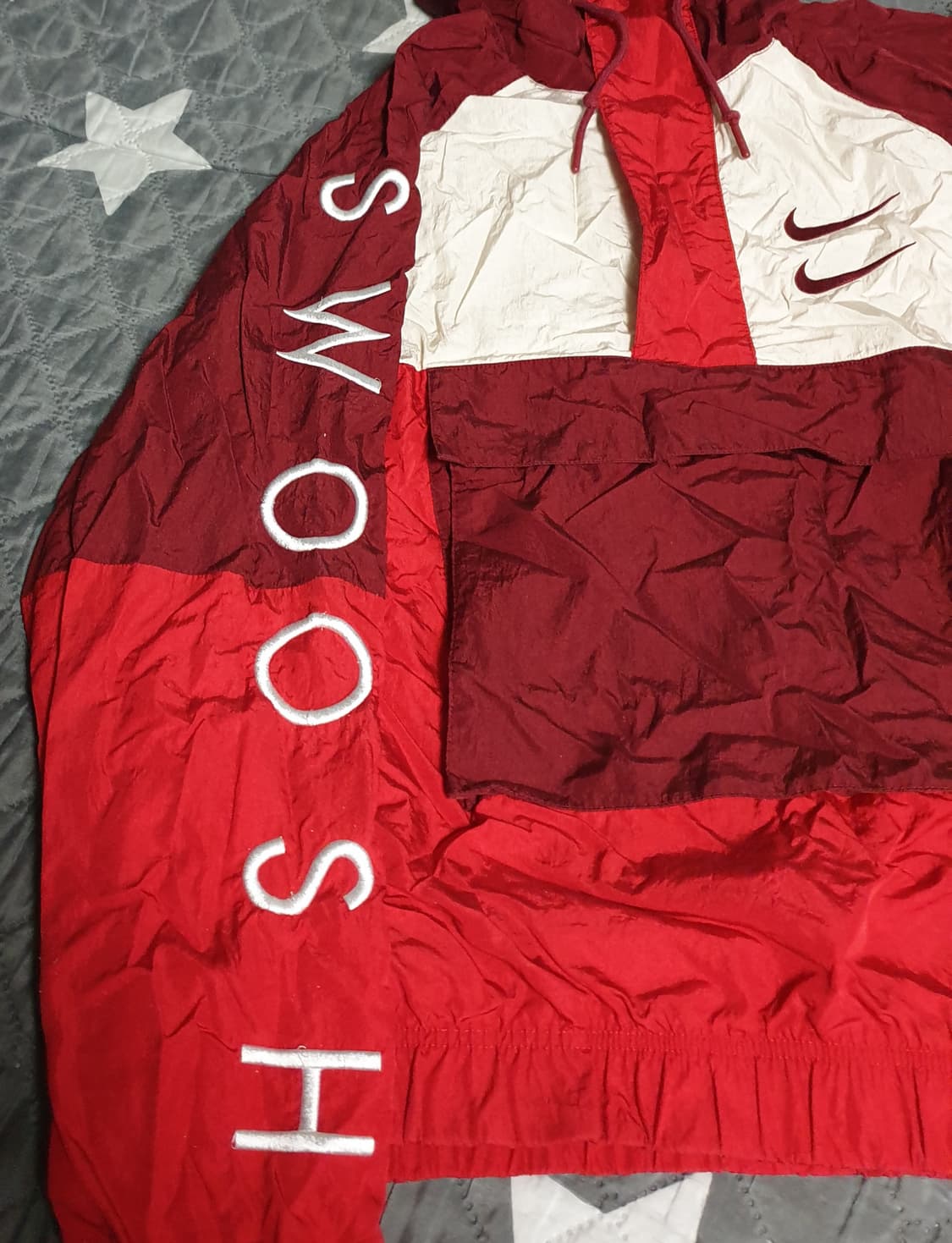 나이키 더블스우시 우븐 아노락 자켓 버건디 레드 (XL) 상품이미지3