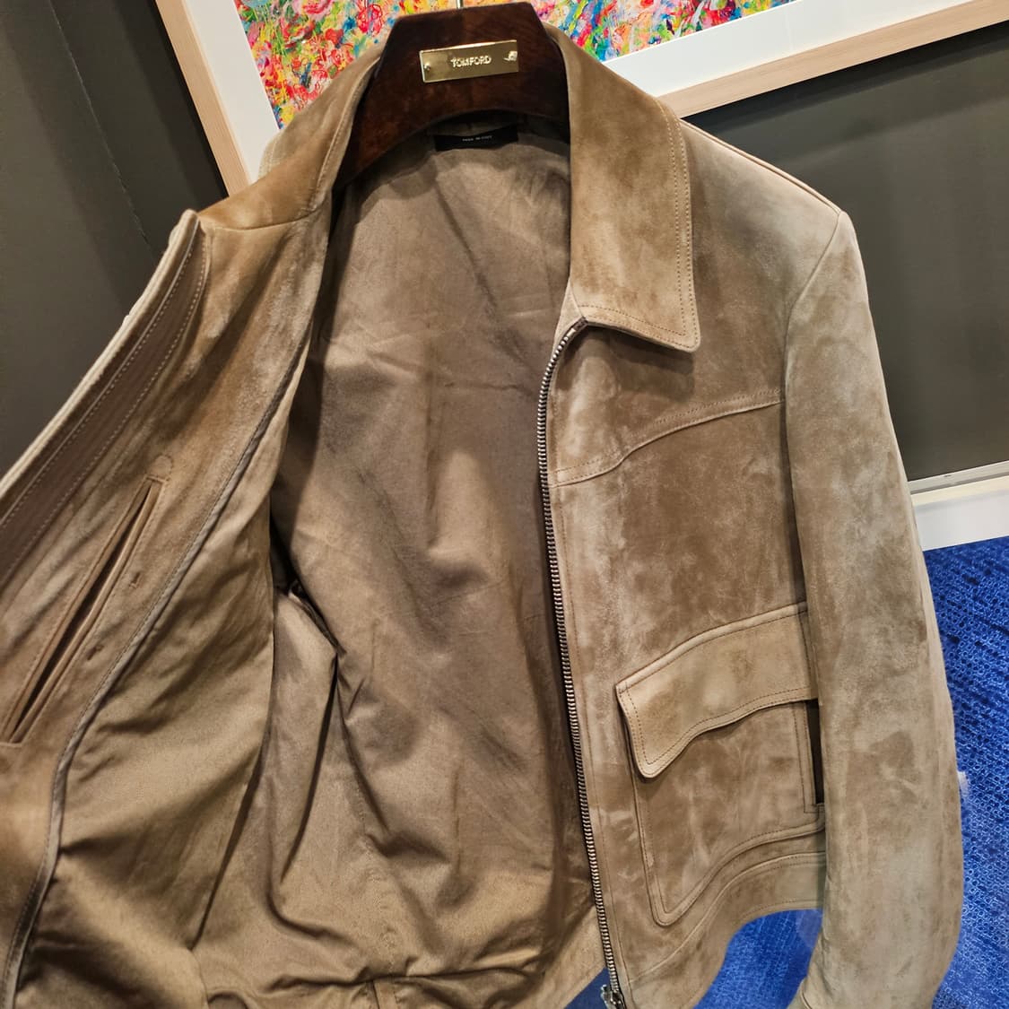 톰포드 캐시미어 스웨이드 투포켓 트러커 자켓 상품이미지5