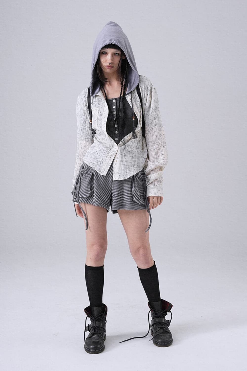 텐스댄스 Soft hooded cardigan navy (공홈 품절) 상품이미지2