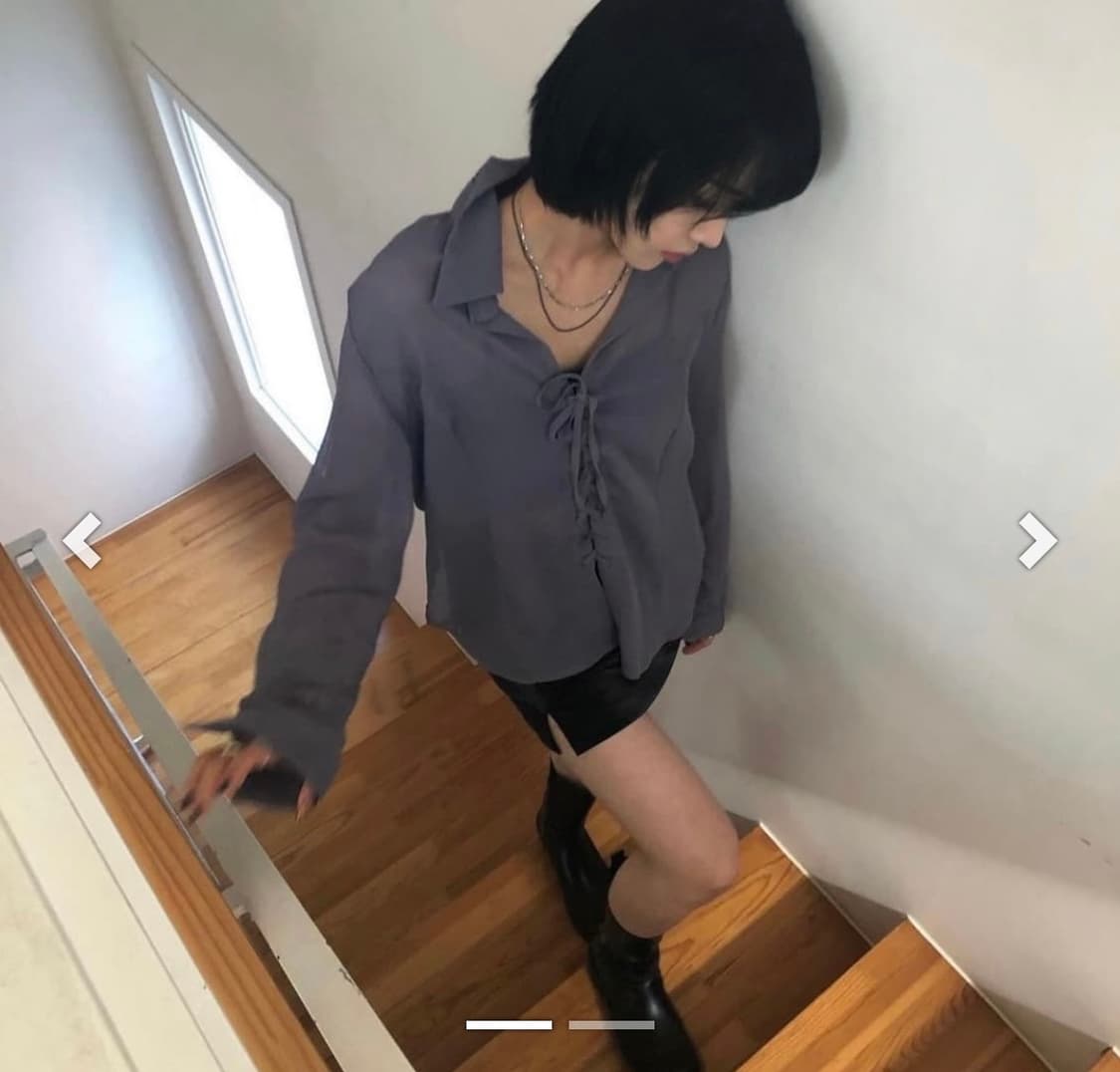 새상품🩵애즈온 시스루 블라우스 셔츠 원가4.5 상품이미지2