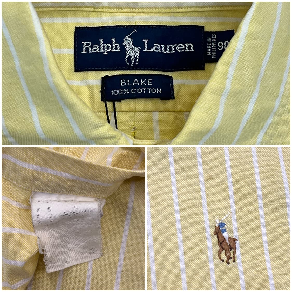 폴로 랄프로렌 스트라이프 반팔 셔츠 옐로우 90 #csz3351 상품이미지3