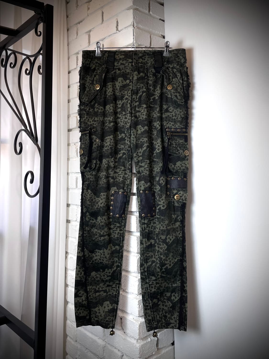 ALGONQUINS 펑크 스컬 해골 카모 카키 팬츠 상품이미지2