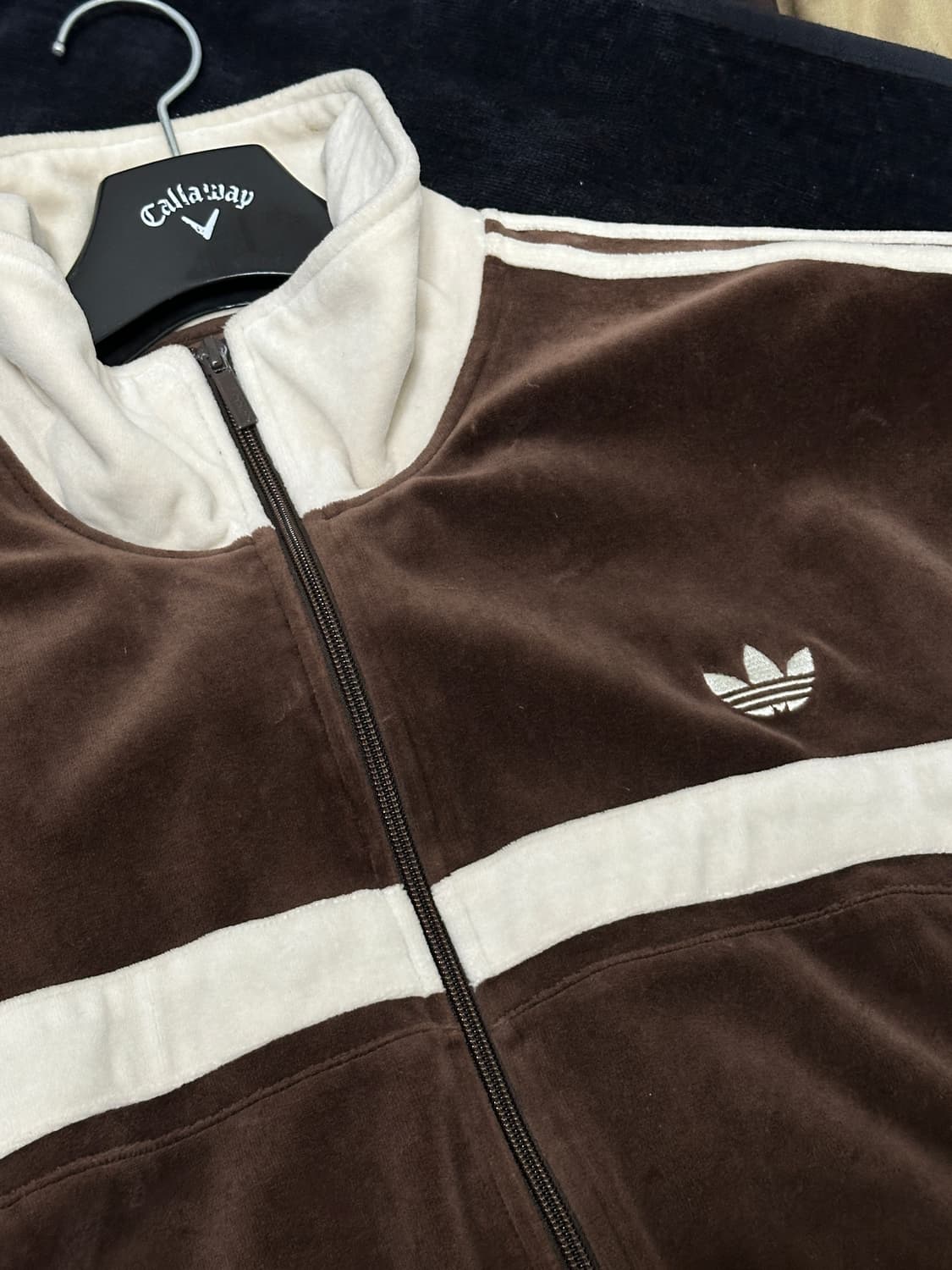 (착샷) Adidas 아디다스 벨루어 브라운 져지 3XL 실측 4XL 상품이미지6