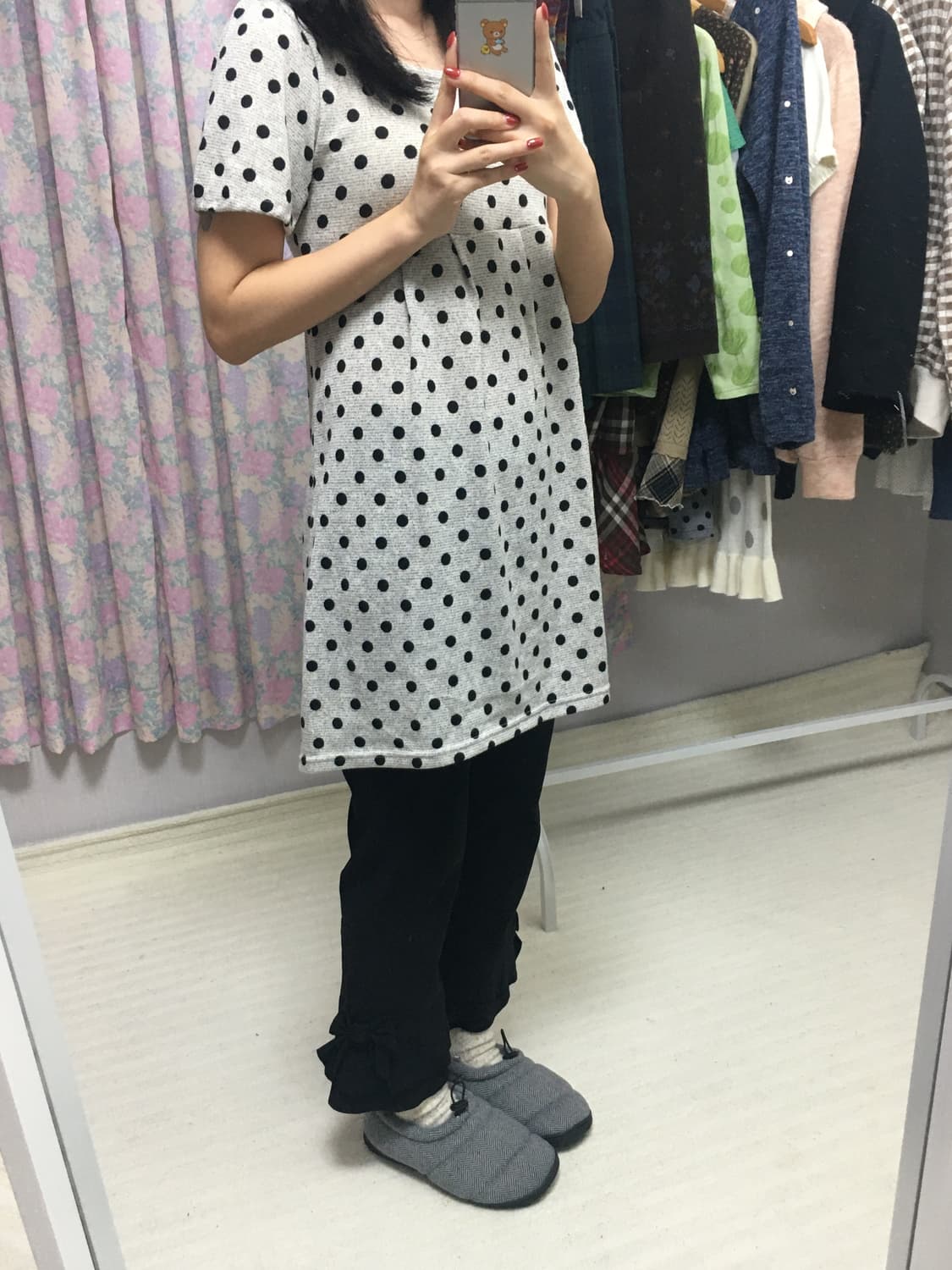 그레이 반소매 니트 원피스  상품이미지4