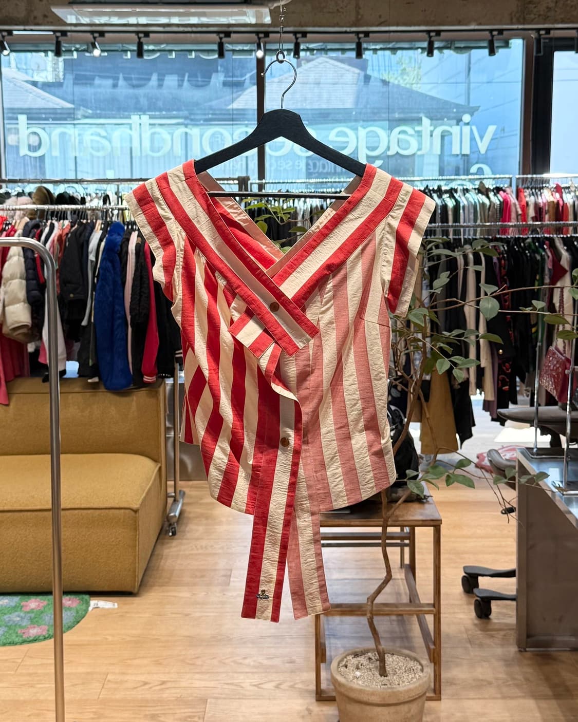 비비안 웨스트우드 레드라벨 레드 스트라이프 슬리브리스 상품이미지1