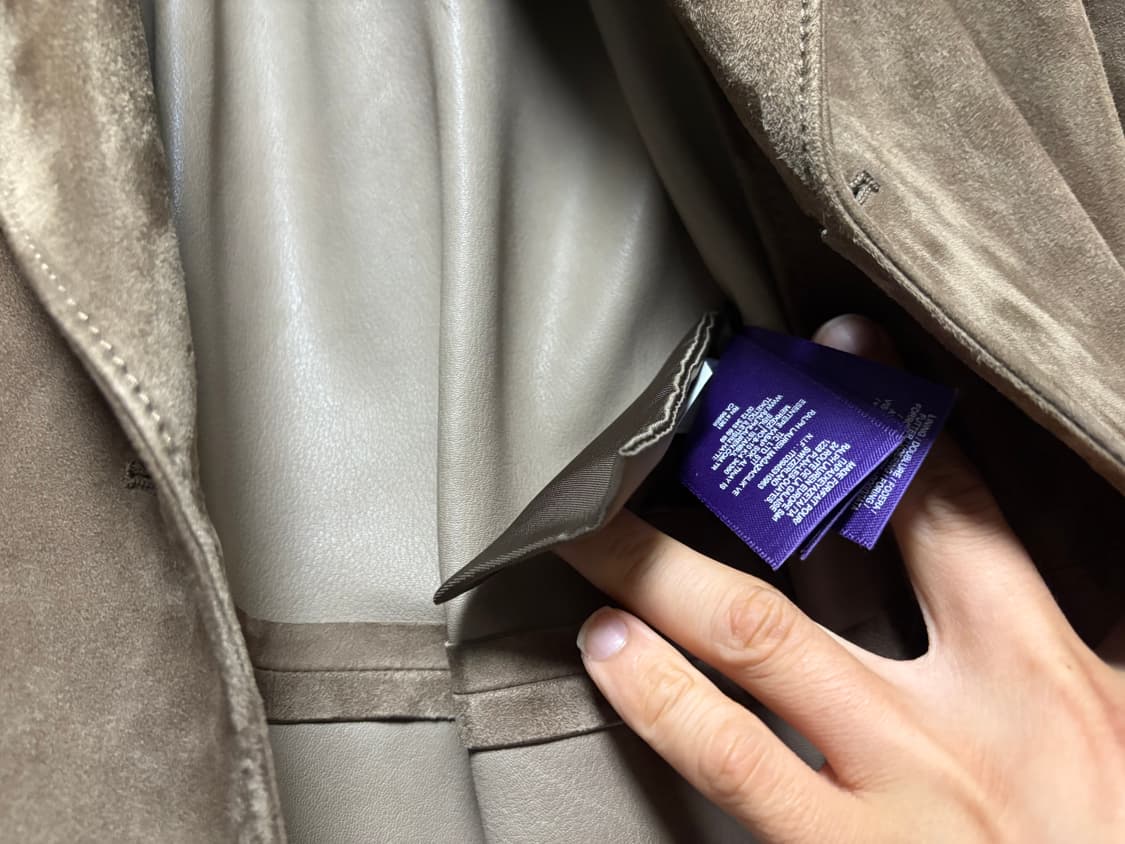 폴로 랄프롤렌 퍼플라벨 스웨이드 코트 S 상품이미지4