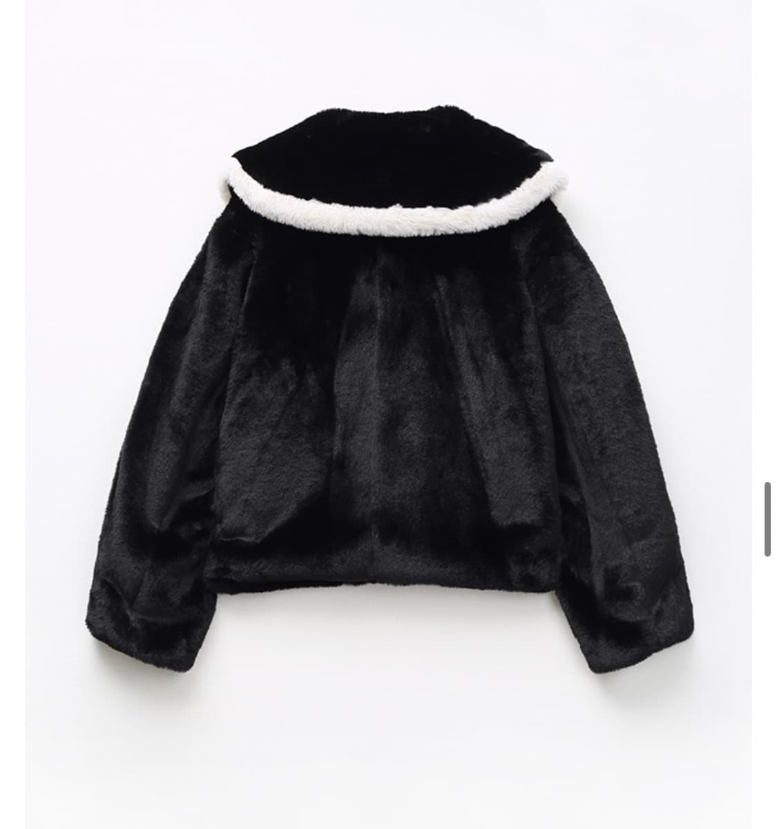 [새상품]미쏘 빅카라 퍼 숏 자켓 블랙 M 상품이미지5