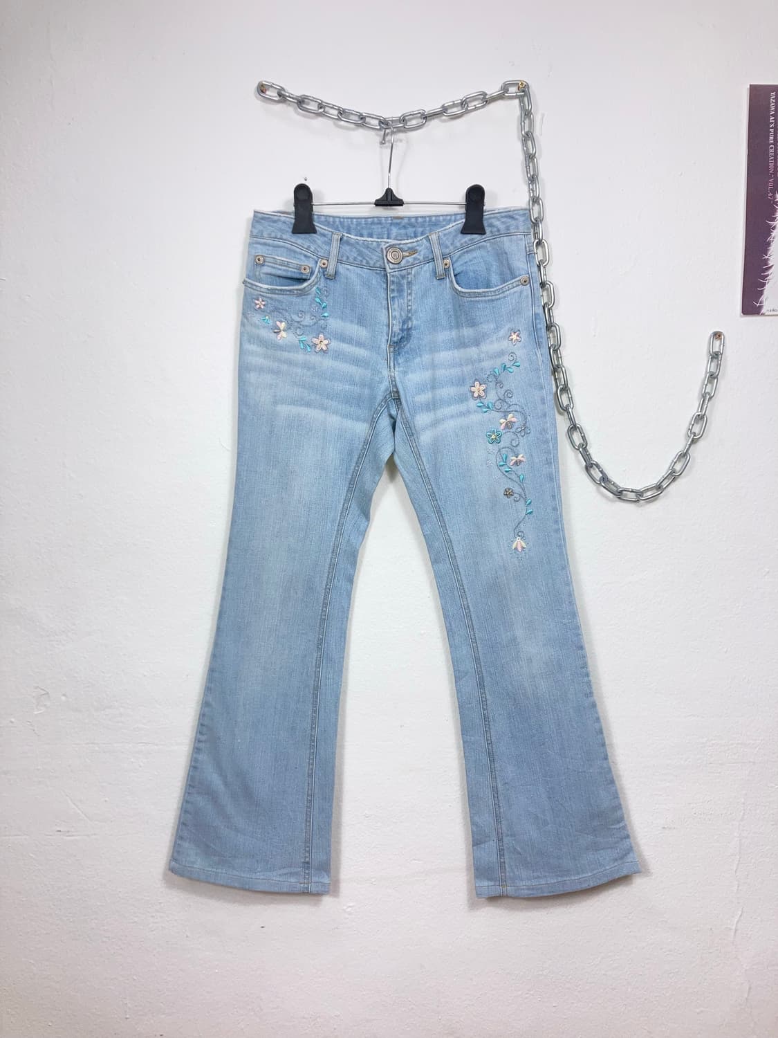 플라워 자수 부츠컷 팬츠 상품이미지1