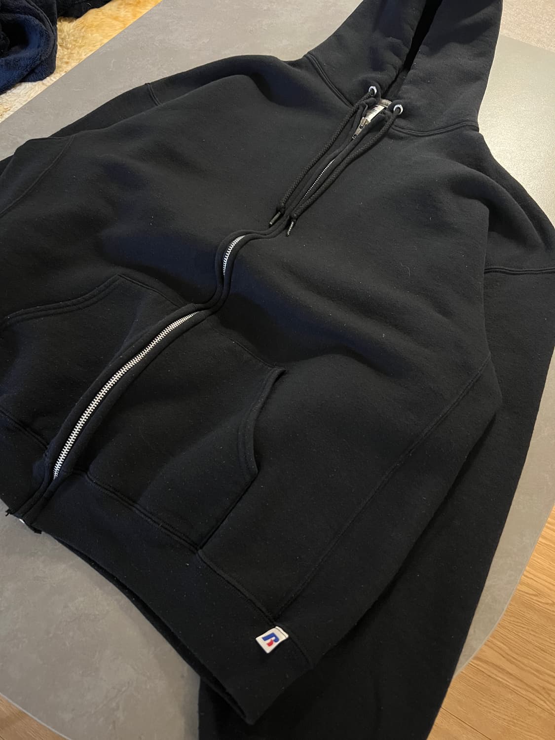 00s 러셀 빈티지 후드 블랙 XXL 상품이미지3