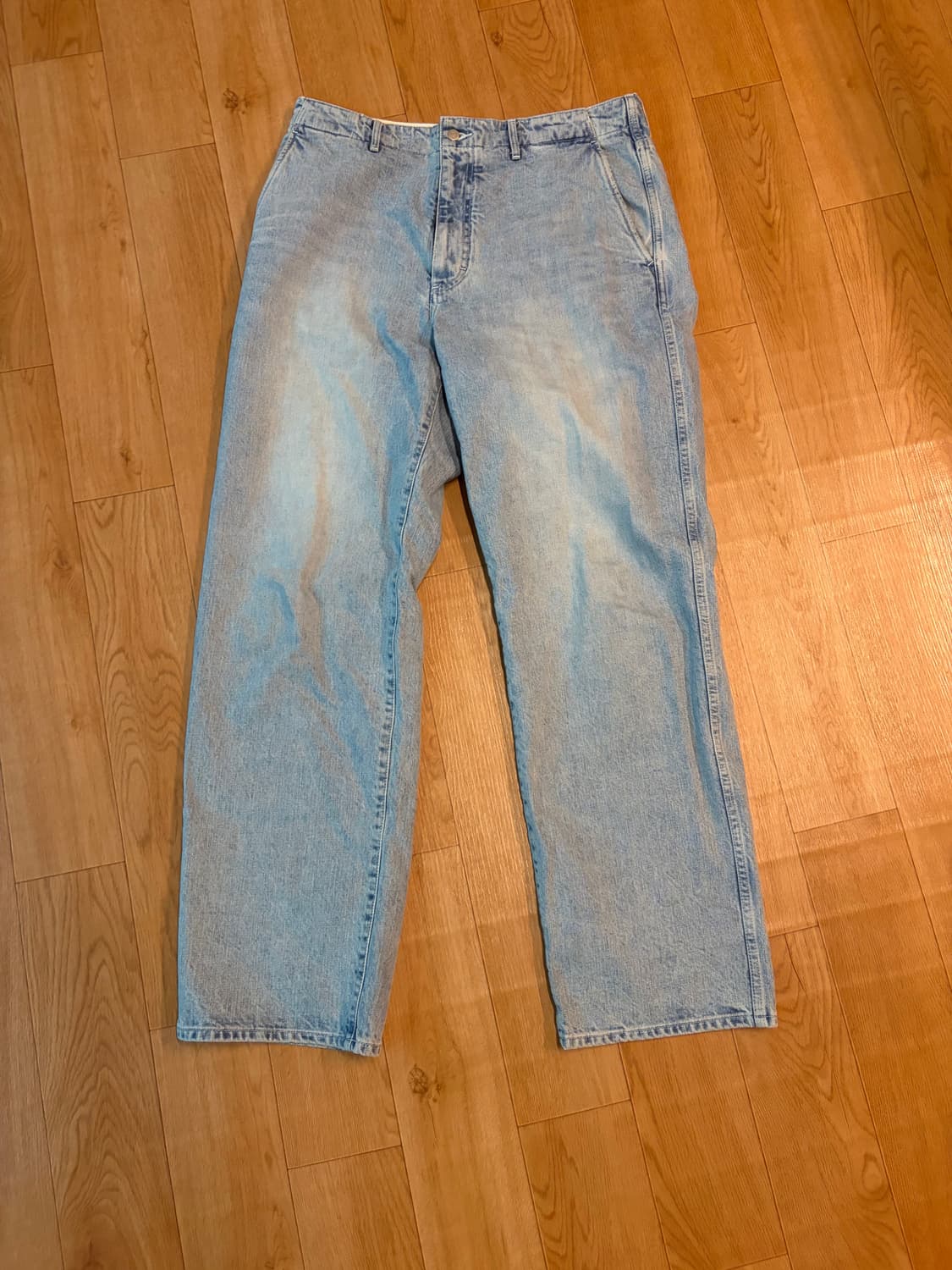 (3)포터리 와이드 데님 라이트블루  상품이미지1